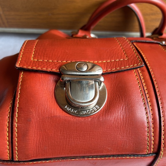 Vintage Marc Jacobs Venetia Leather Satchel - Red/ Orange - Picture 6 of 15